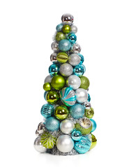 Christmas tree decoration isolated white.