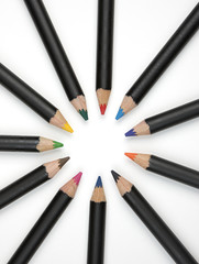 Pencils in a circle.