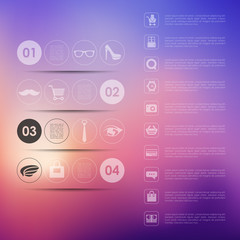 fashion infographic with unfocused background