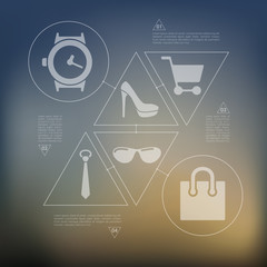 fashion infographic with unfocused background