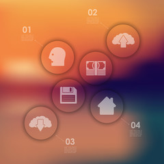 business infographic with unfocused background