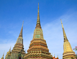 Fototapeta premium Authentic Thai Architecture in Wat Pho at Bangkok of Thailand.