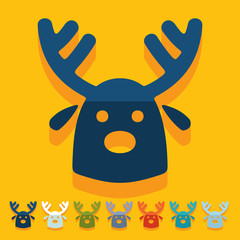 Flat design: christmas deer