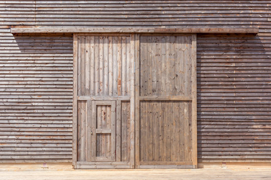 Wooden barn door