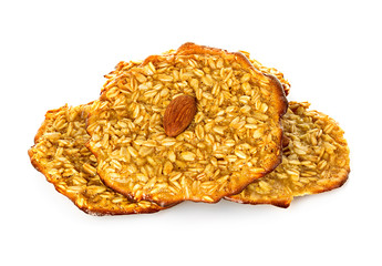 Oatmeal cookies isolated on white background