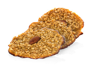 Oatmeal cookies isolated on white background