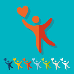 Flat design: happiness people