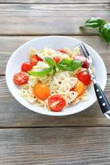 nutritious pasta farfalle with tomatoes