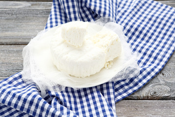 circle of fresh soft cheese