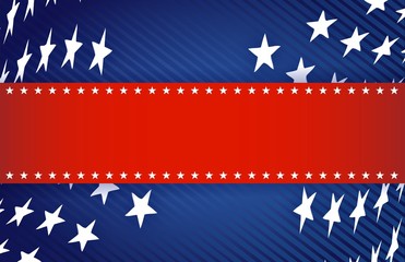 red, white and blue patriotic illustration