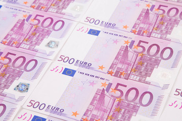 Five hundreds euro banknotes.