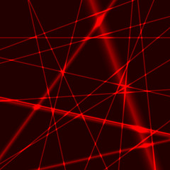 Background with red laser random beams