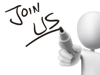 join us words written by 3d man