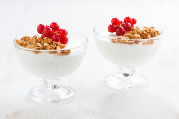 creamy panna cotta with granola and berries