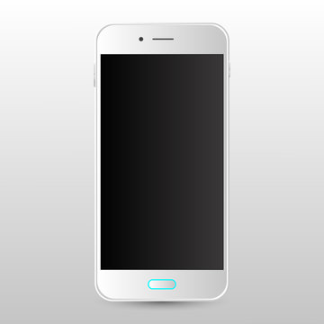 White Smart Phone With Blank Screen Vector