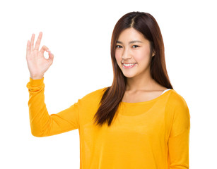 Woman with ok sign