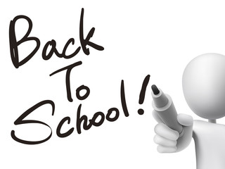 back to school words written by 3d man