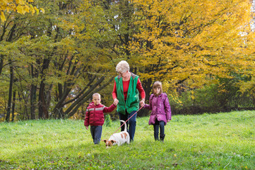 Grandmother and grandchildren
