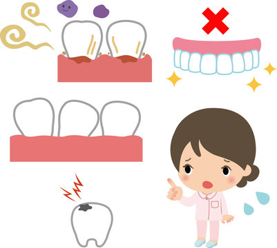 歯槽膿漏や虫歯のイメージ