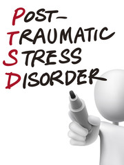PTSD word written by 3d man