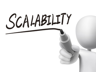 scalability word written by 3d man