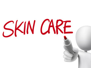 skin care words written by 3d man