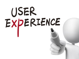 user experience words written by 3d man