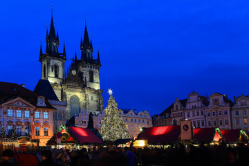 Christmas Mood on the night Old Town Square, Prague