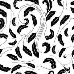 Seamless pattern background with feathers