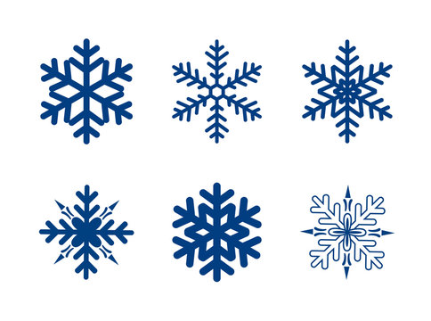 blue snowflakes isolated on white