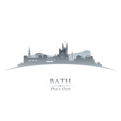 Naklejka premium Bath England city skyline silhouette white background