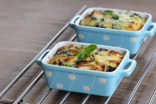 Cheese and spinach strata