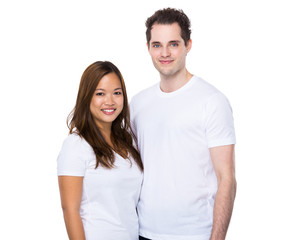 Chinese and Caucasian couple