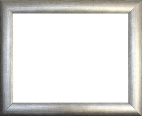 Plain silver  picture frame isolated on white background