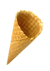 Ice cream cone isolated on white background.