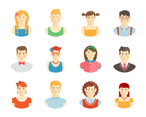 Smiling teenager  faces