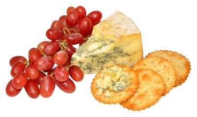 Red Grapes And Blue Stilton Cheese
