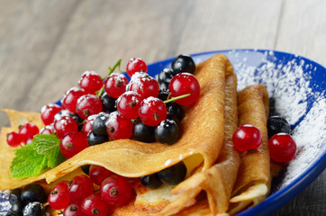Crepes with berries