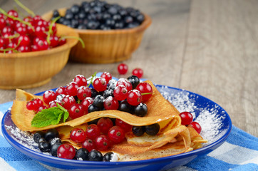 Crepes with berries