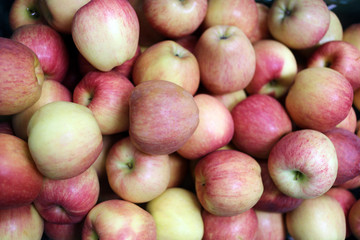 Pile of red apple fruit is healthy food.