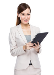 Asian businesswoman use of tablet