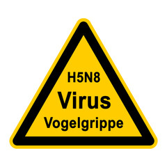 wso98 WarnSchildOrange - Symbol Schild - H5N8 Vogelgrippe g2629