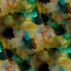 contemporary yellow brown  avant-garde seamless wallpaper hand-d