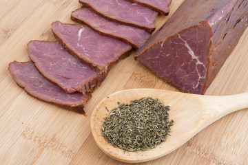 triangular beef salami