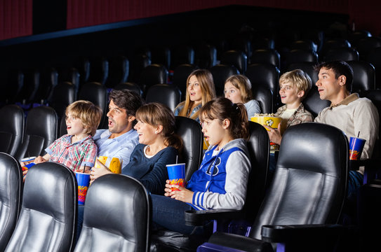 Shocked Families Watching Movie
