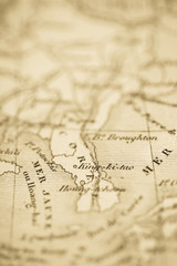 古い世界地図　朝鮮半島