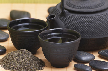 japanese traditional tea and teapot