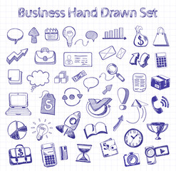 Set of doodle business management
