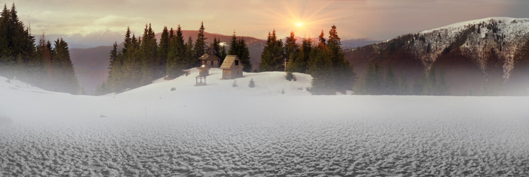 Fototapeta a lonely monastery