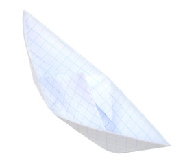 Origami boat, isolated on white